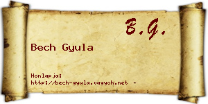 Bech Gyula névjegykártya