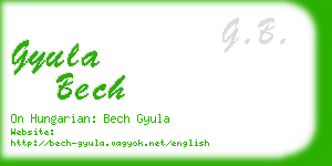 gyula bech business card